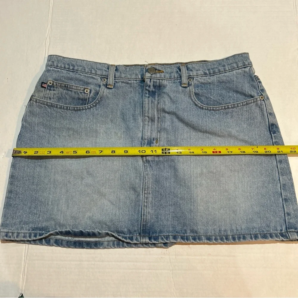 Polo Jeans‎ Company RL Ralph Lauren Light Blue Denim Mini Skirt Size 14